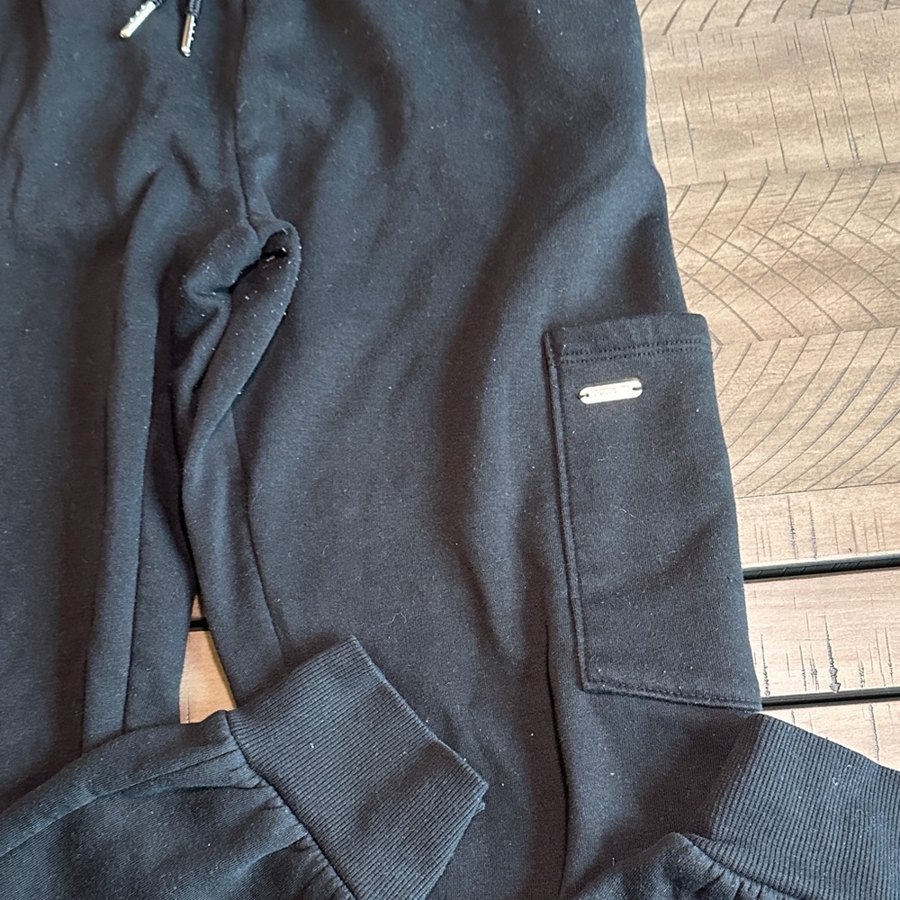 Limited Too Black Kids Cargo Jogger Sweatpants with Drawstring - Picture 4 of 8